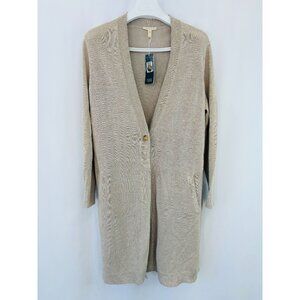 NWT Eileen Fisher Long Cardigan Organic Linen Sweater Women's Sz L